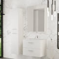 KATE bathroom vanity with basin + mirrored cabinet + wall cabinet white