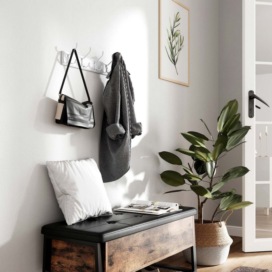KATE wall-mounted coat rack, 40 x 11 x 7 cm, white