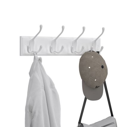 KATE wall-mounted coat rack, 40 x 11 x 7 cm, white