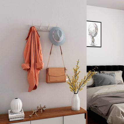 KATE wall-mounted coat rack, 40 x 11 x 7 cm, white