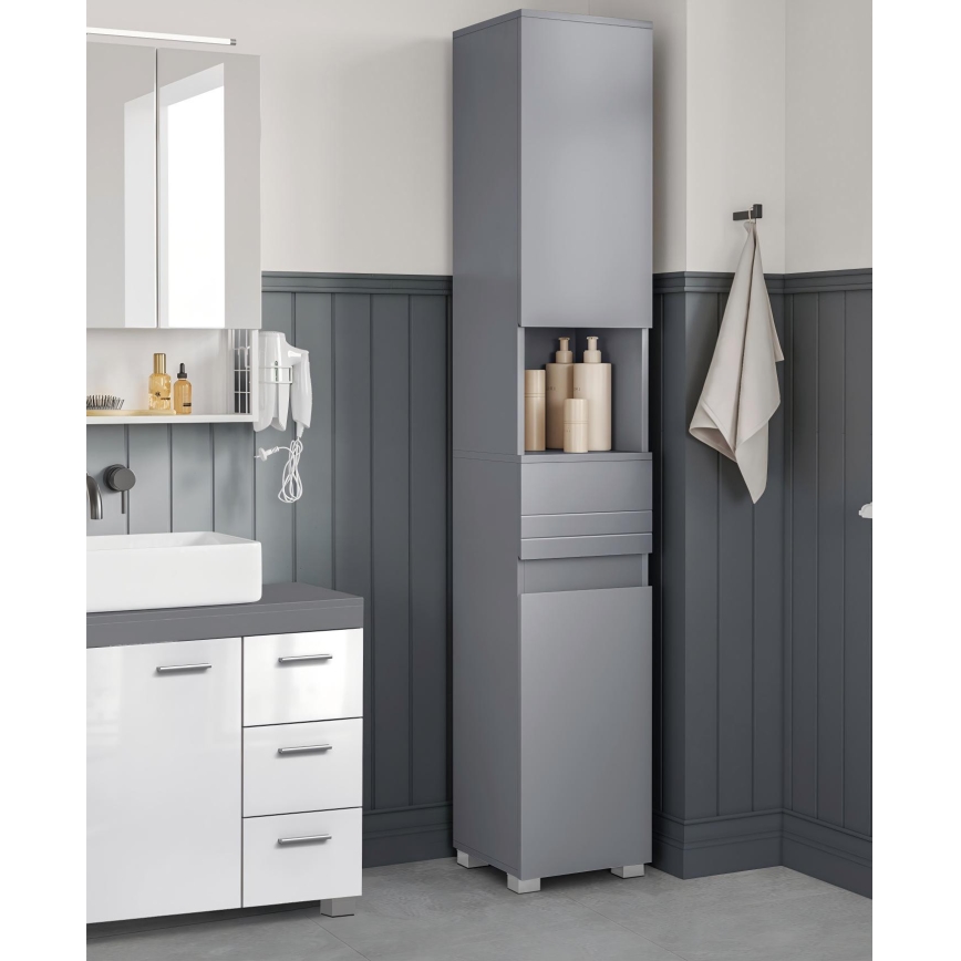 KATY Bathroom Cabinet 30 x 170 cm, Grey