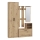 KAVI Entrance Hall Wall Unit with Mirror, Artisan Oak