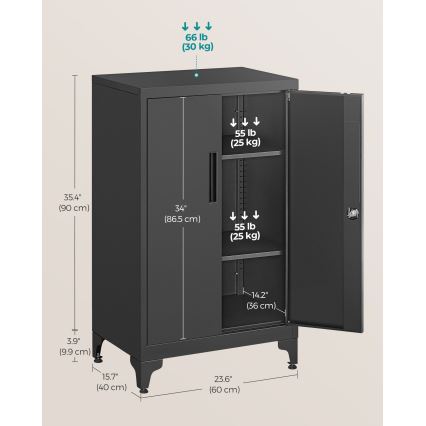 KAZE Office Cabinet, 60 x 40 cm, Black