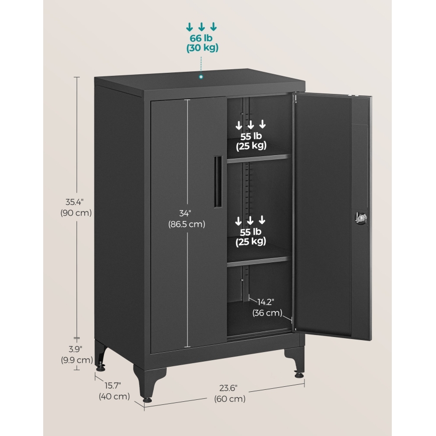 KAZE Office Cabinet, 60 x 40 cm, Black