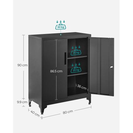 KAZE Office Cabinet 80 x 40 cm, Black