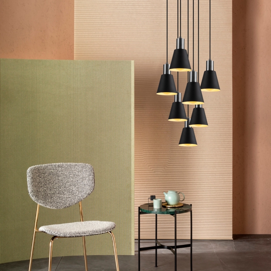 KEM Pendant Light 7xE27/40W/230V Black