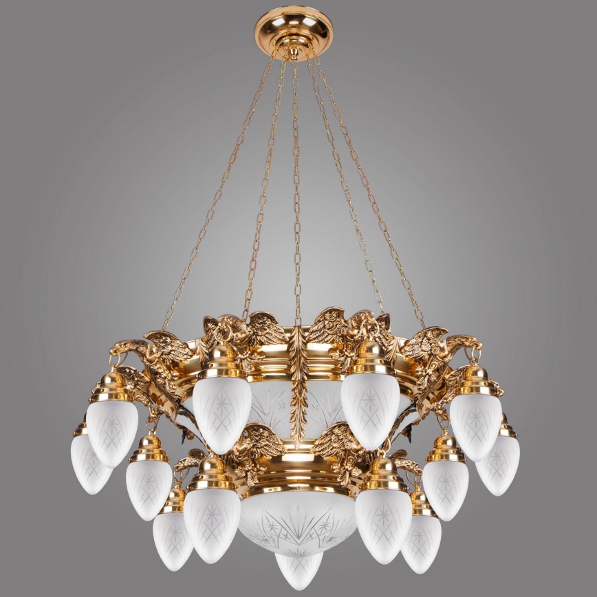 Kemar OW150 - Chandelier OURO EAGLE 15xE27/60W/230V + 6xE27/100W/230V