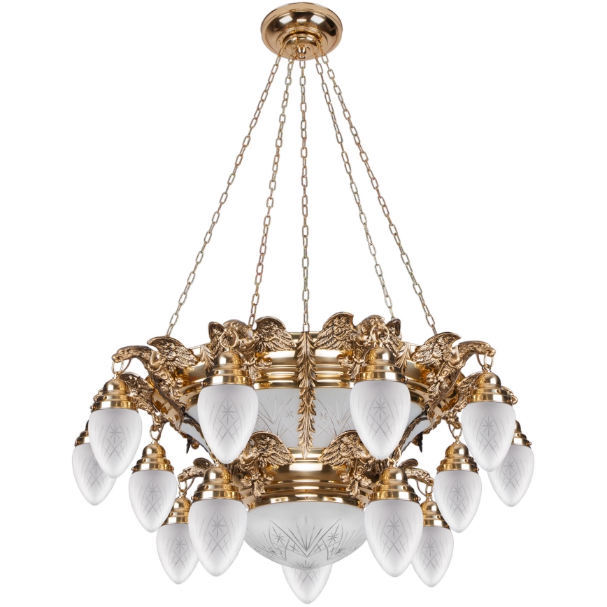 Kemar OW150 - Chandelier OURO EAGLE 15xE27/60W/230V + 6xE27/100W/230V