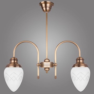 Kemar RI/2/M - Chandelier on a pole RINAMA 2xE27/60W/230V brass