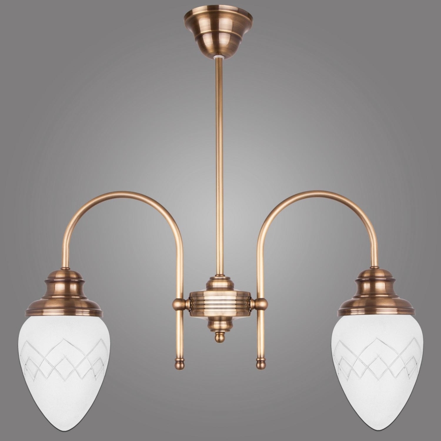 Kemar RI/2/M - Chandelier on a pole RINAMA 2xE27/60W/230V brass