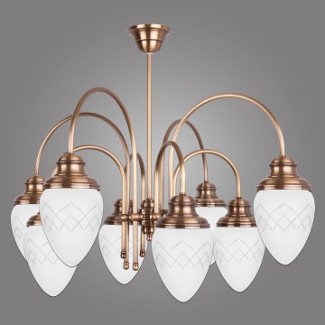 Kemar RI/8/M - Chandelier on a pole RINAMA 8xE27/60W/230V brass