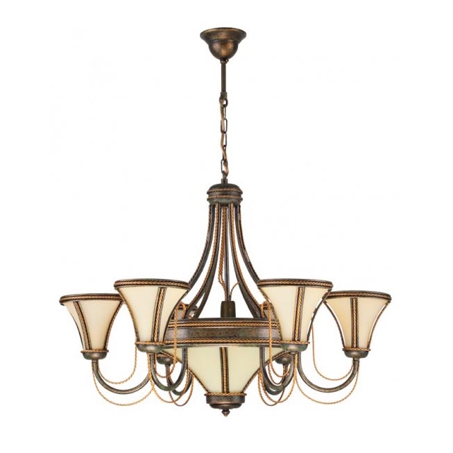 Kemar T/6 - Chandelier TANAJA 6xE14/60W+1xE27/100W green