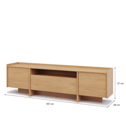 KEMI TV Stand 197x57 cm Cremona Oak