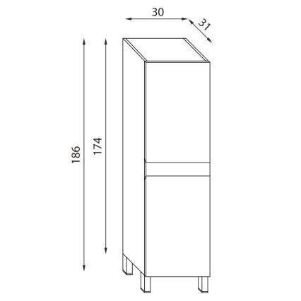 KENWOOD 186 cm Bathroom Cabinet, Oak