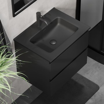 KENWOOD 61 cm Black Bathroom Vanity with Basin