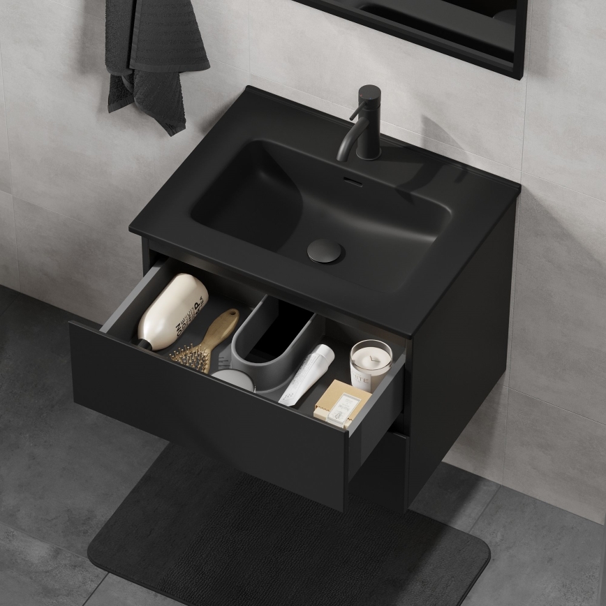 KENWOOD 61 cm Black Bathroom Vanity with Basin