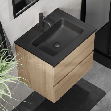 KENWOOD 61 cm Oak/Black Bathroom Vanity with Sink