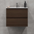KENWOOD 61 cm Walnut Bathroom Vanity with Washbasin