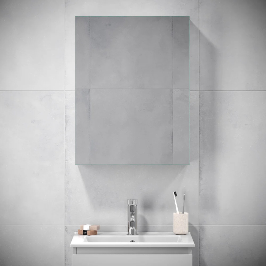 KENWOOD 65x50 cm Mirrored Bathroom Cabinet, White