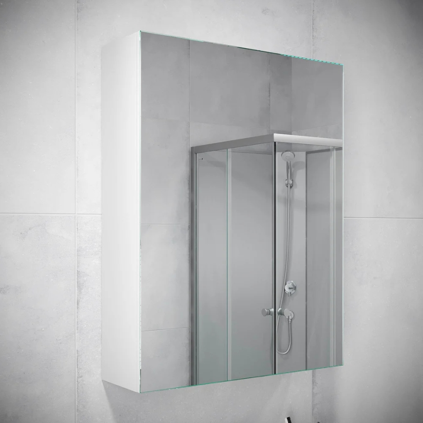 KENWOOD 65x50 cm Mirrored Bathroom Cabinet, White