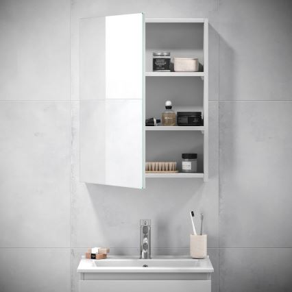 KENWOOD 65x50 cm Mirrored Bathroom Cabinet, White