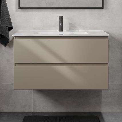 KENWOOD 91 cm Bathroom Cabinet with Sink, Marakesh/White