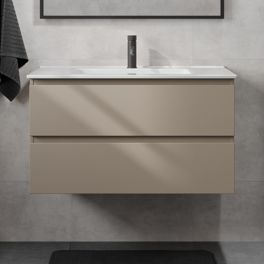 KENWOOD 91 cm Bathroom Cabinet with Sink, Marakesh/White