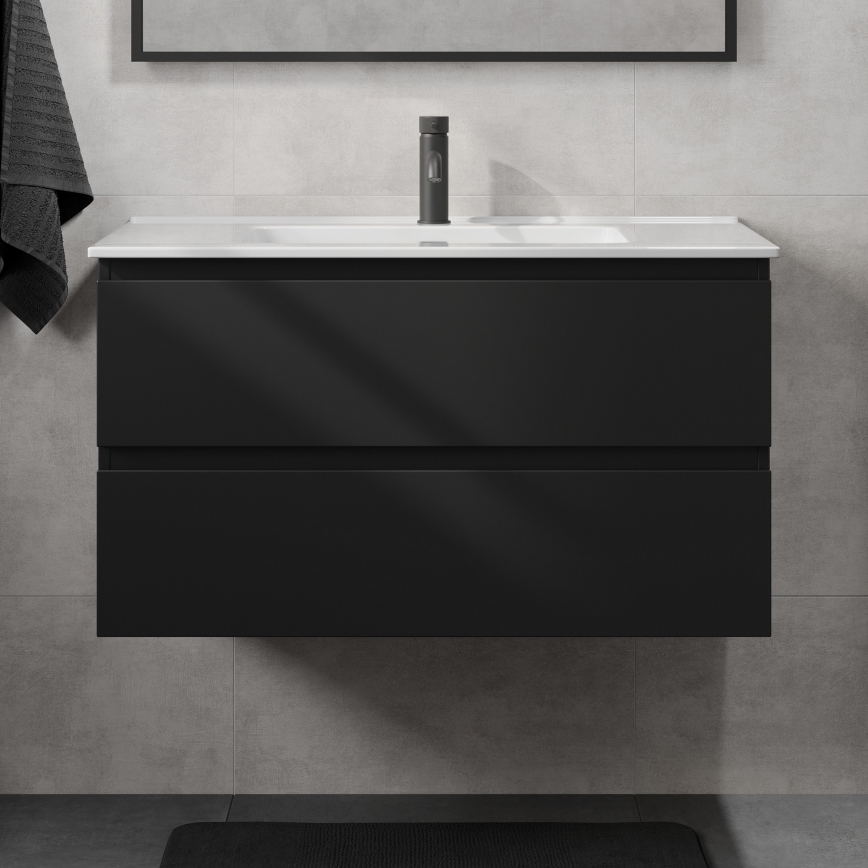 KENWOOD 91 cm Bathroom Vanity Unit with Basin – Black/White