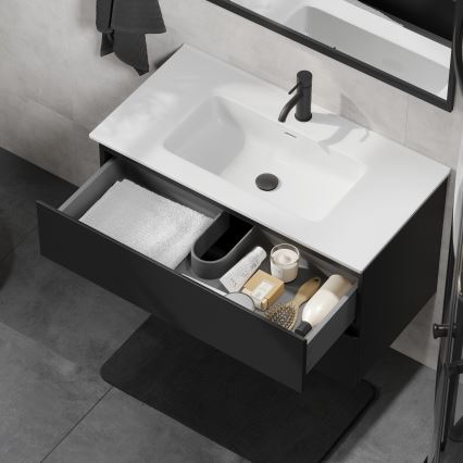 KENWOOD 91 cm Bathroom Vanity Unit with Basin – Black/White