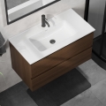 KENWOOD 91 cm Bathroom Vanity with Basin, Walnut/White