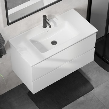 KENWOOD 91 cm White Bathroom Vanity Unit with Basin