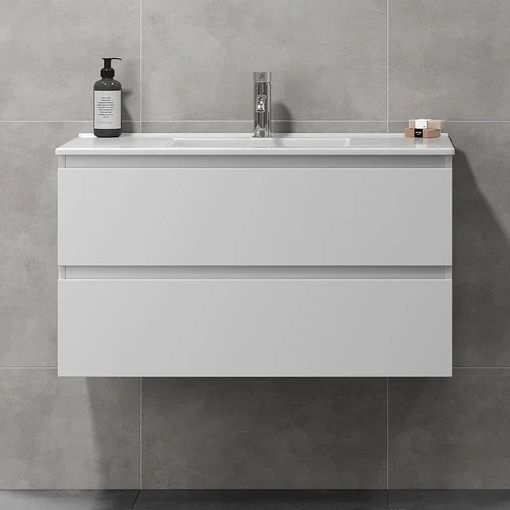 KENWOOD 91 cm White Bathroom Vanity with Basin