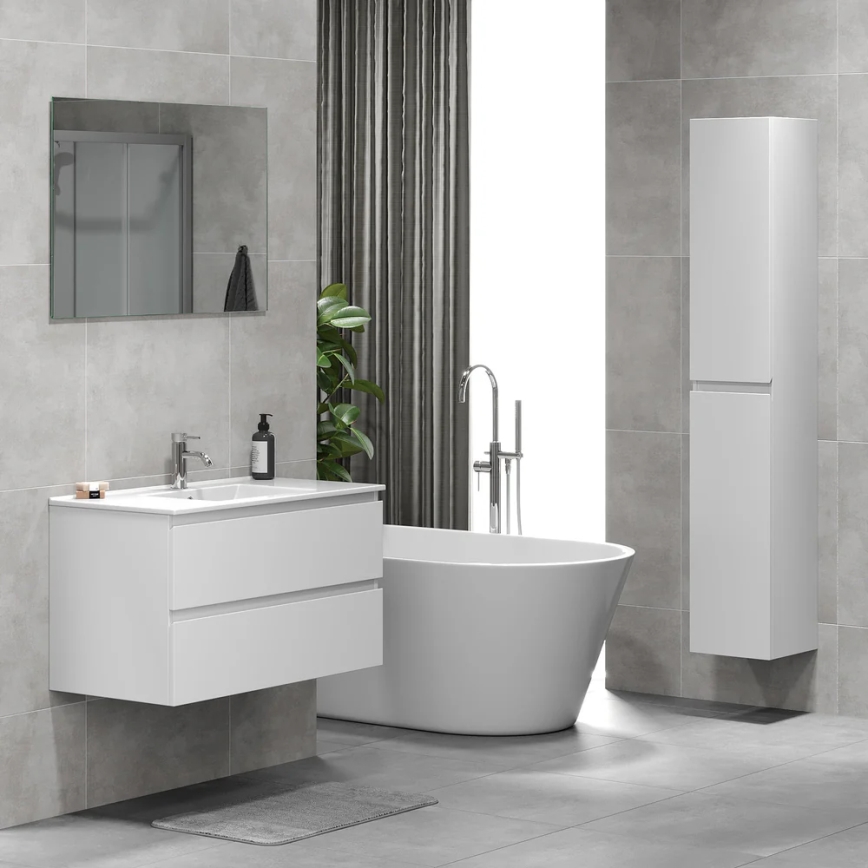 KENWOOD 91 cm White Bathroom Vanity with Basin