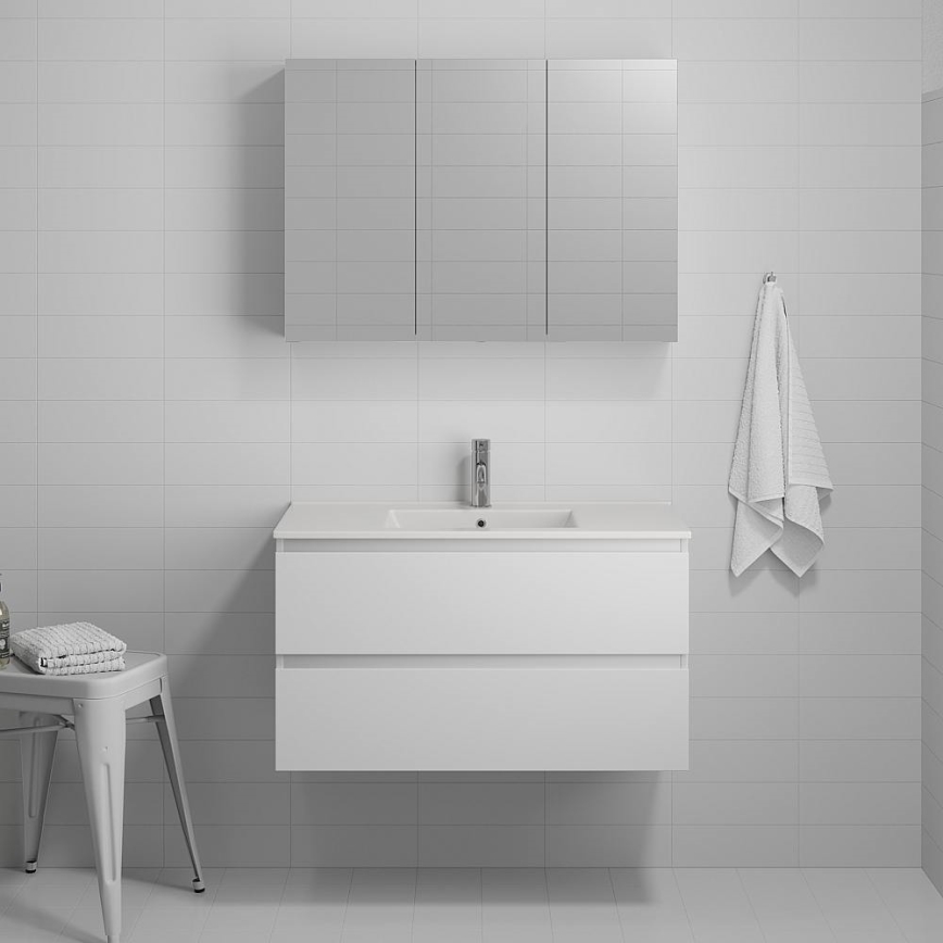 KENWOOD 91 cm White Bathroom Vanity with Basin