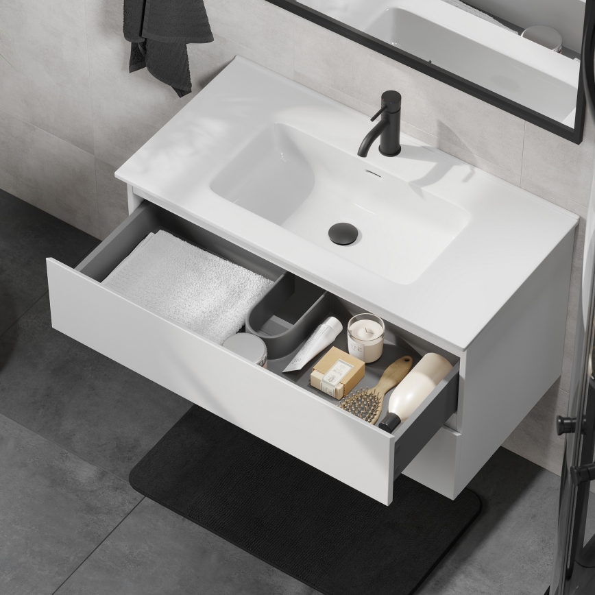 KENWOOD 91 cm White Bathroom Vanity with Sink