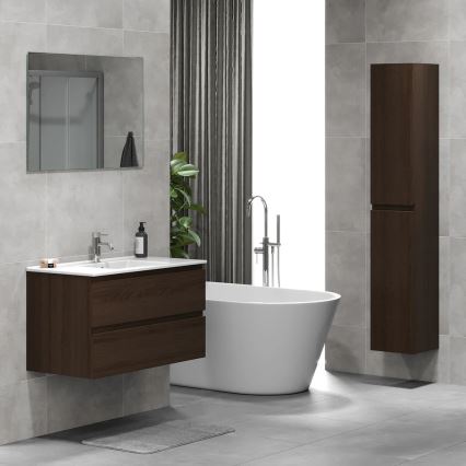 KENWOOD Bathroom Cabinet with Basin 91x50x47 cm, Walnut