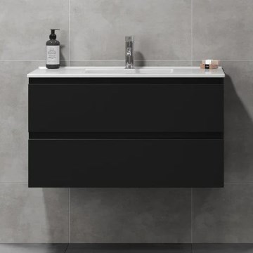 KENWOOD Bathroom Vanity with Basin, 91x50x45 cm, Black