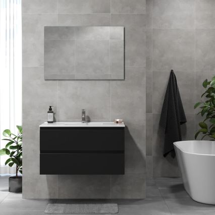KENWOOD Bathroom Vanity with Basin, 91x50x45 cm, Black