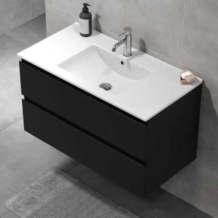 KENWOOD Bathroom Vanity with Basin, 91x50x45 cm, Black