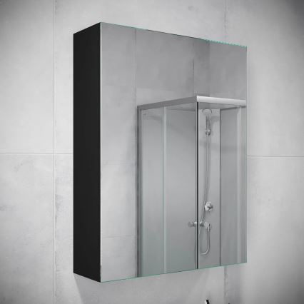 KENWOOD Mirrored Bathroom Cabinet 65x50 cm, Black