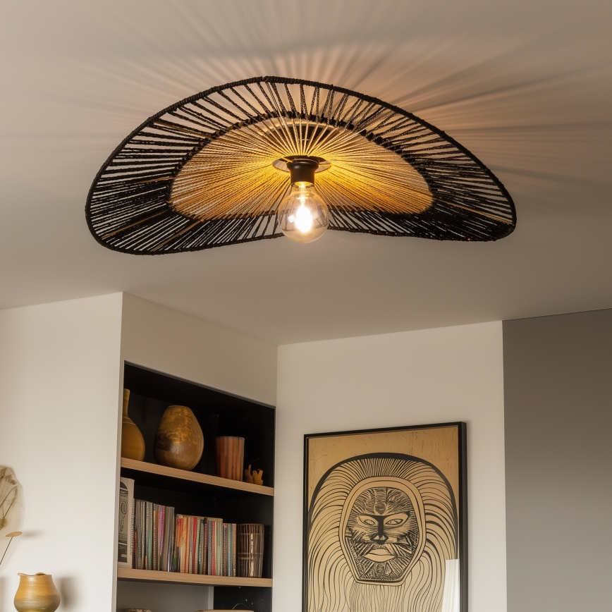 KERIA Universal Lampshade, 100 cm Diameter — Brown/Black