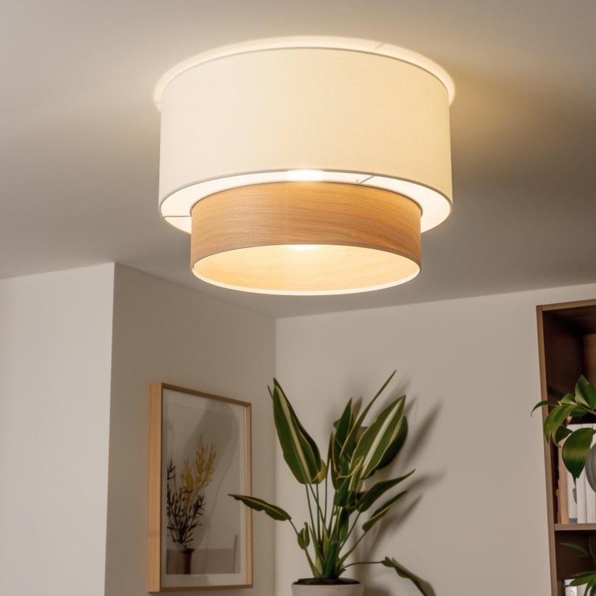KERIA Universal Lampshade — 50 cm diameter, White/Beige
