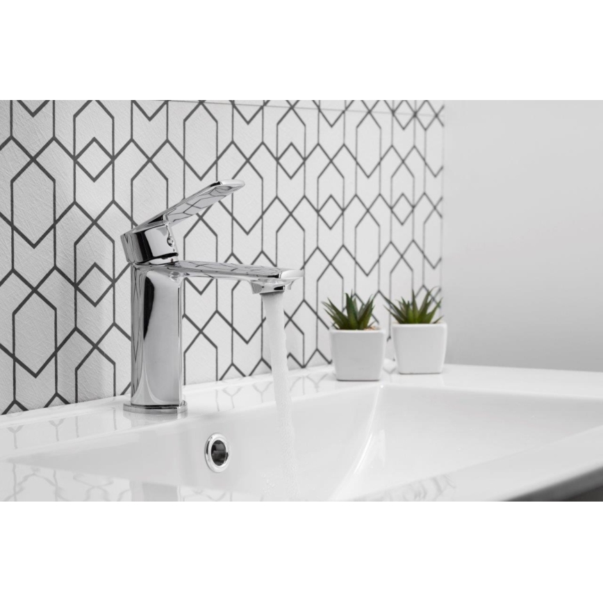KFA Armatura 4422-815-00 - Basin tap + waste with overflow AGAT 15,2 cm shiny chrome
