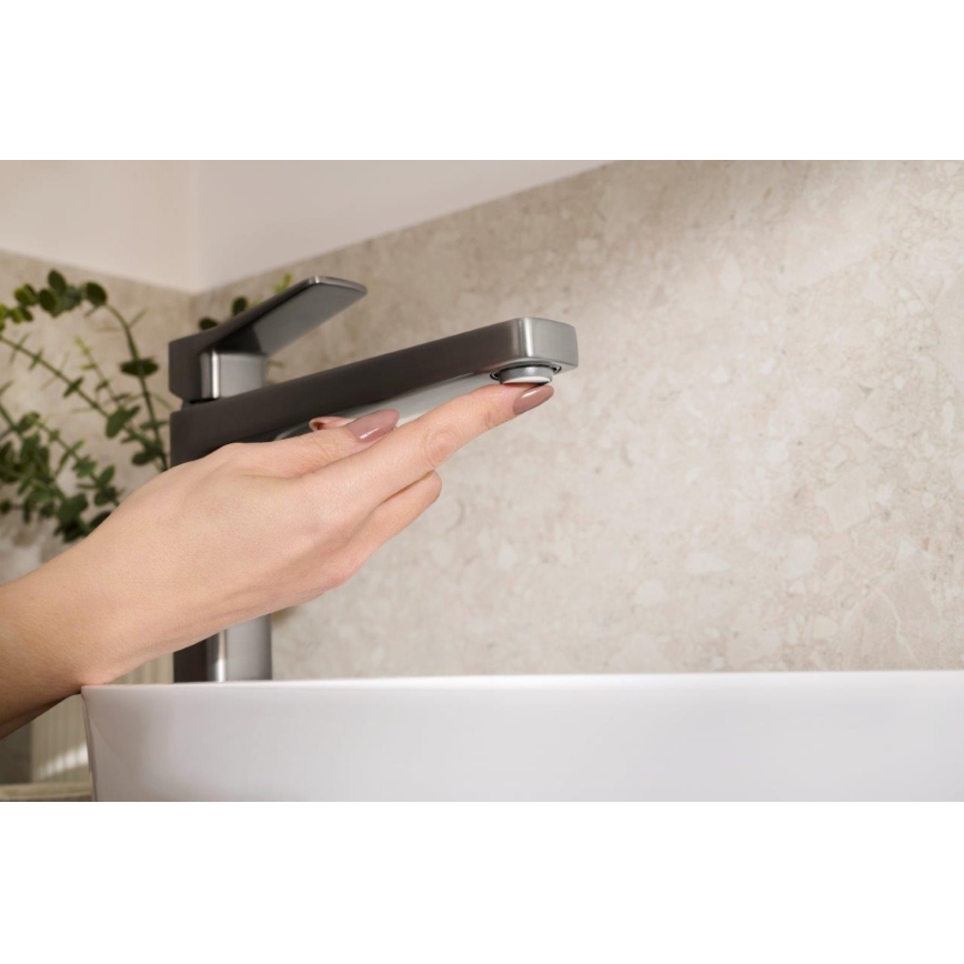 KFA Armatura 4522-712-61 - Washbasin mixer + MALAGA 30.3 cm pop-up waste, metallic grey