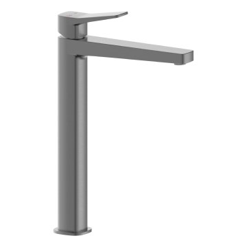 KFA Armatura 4522-712-61 - Washbasin mixer + MALAGA 30.3 cm pop-up waste, metallic grey