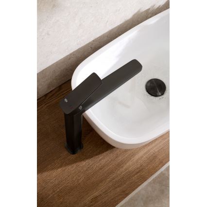 KFA Armatura 4522-712-81 - Basin mixer + MALAGA 30,3 cm pop-up waste, black