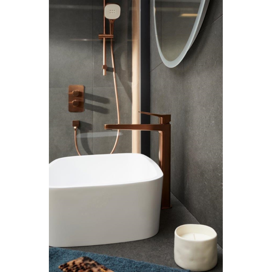 KFA Armatura 4522-815-34 - Basin mixer + MALAGA 15.9 cm pop-up waste rose gold