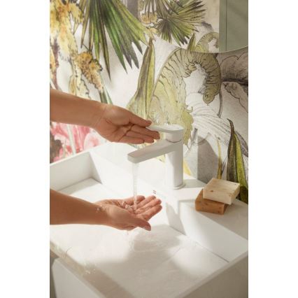 KFA Armatura 4522-815-44 - Washbasin faucet with MALAGA 15.9 cm drain, white