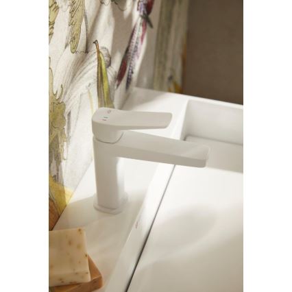 KFA Armatura 4522-815-44 - Washbasin faucet with MALAGA 15.9 cm drain, white