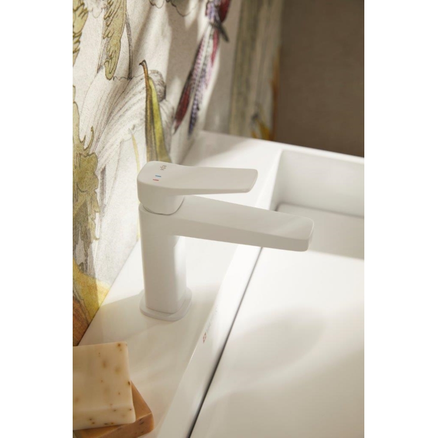 KFA Armatura 4522-815-44 - Washbasin faucet with MALAGA 15.9 cm drain, white